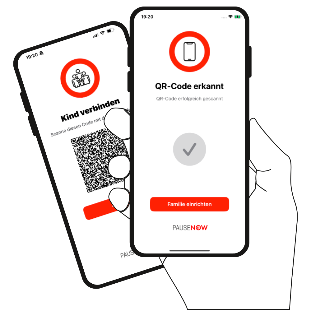 PauseNow verbinden per QR-Code