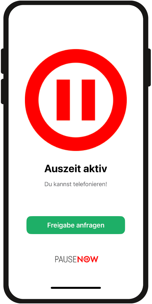 PauseNow Dashboard auf dem iPhone