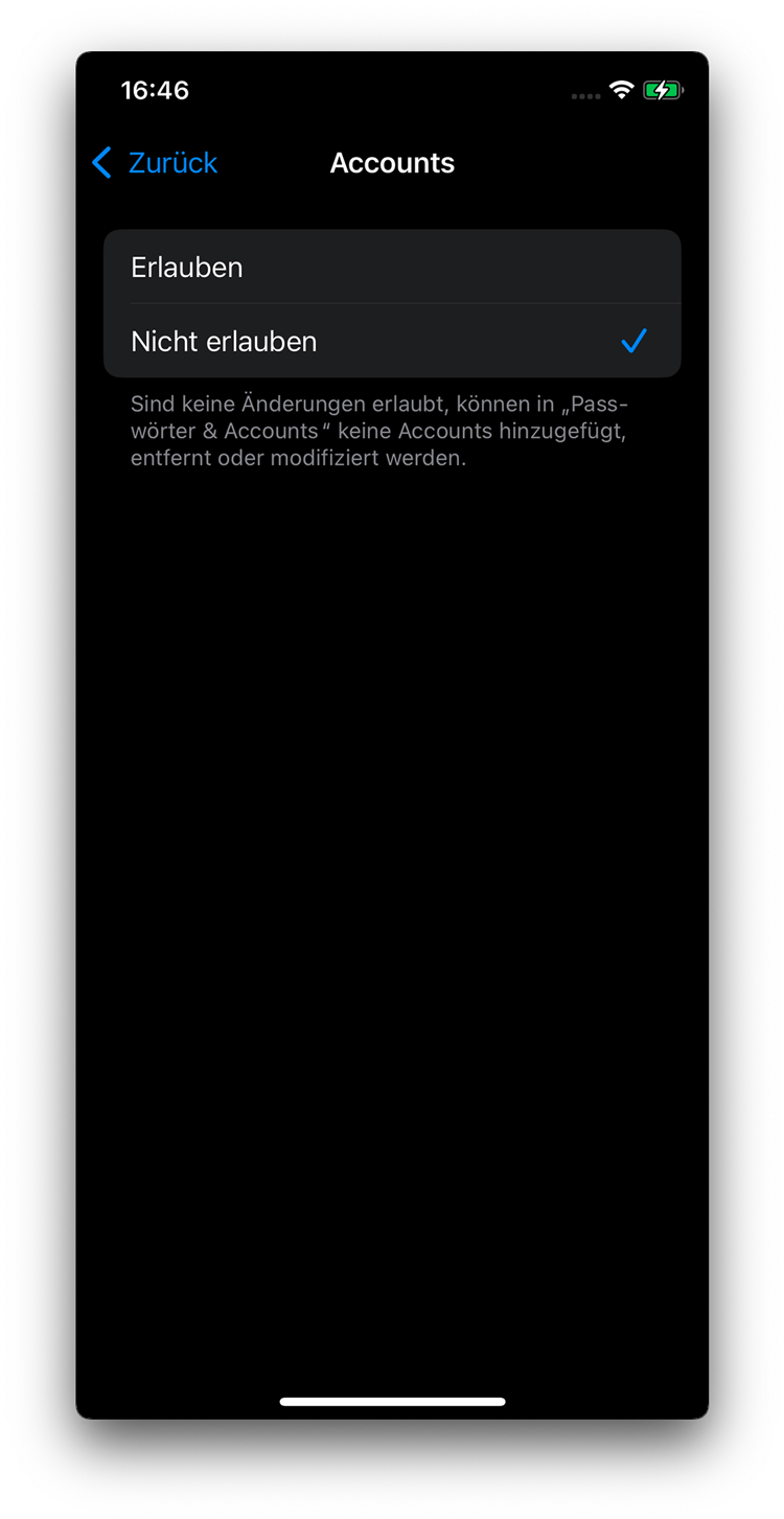Accounts sperren