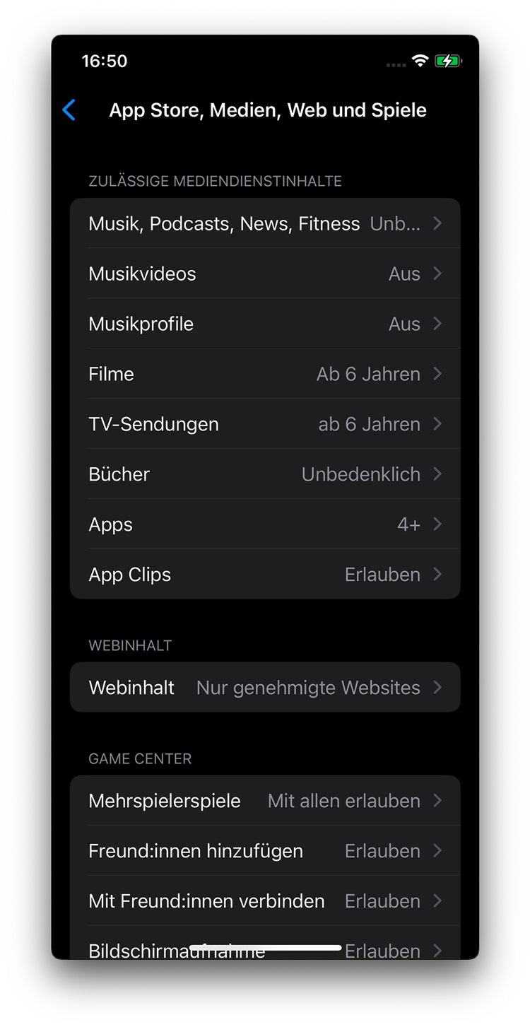 Medien und Inhalte oben