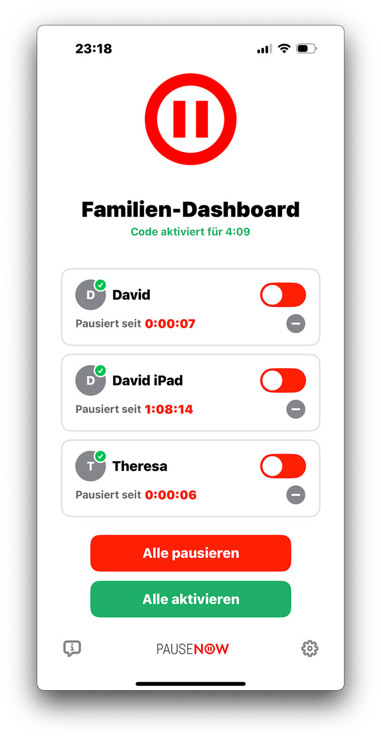 Alle Kinder auf einmal pausieren