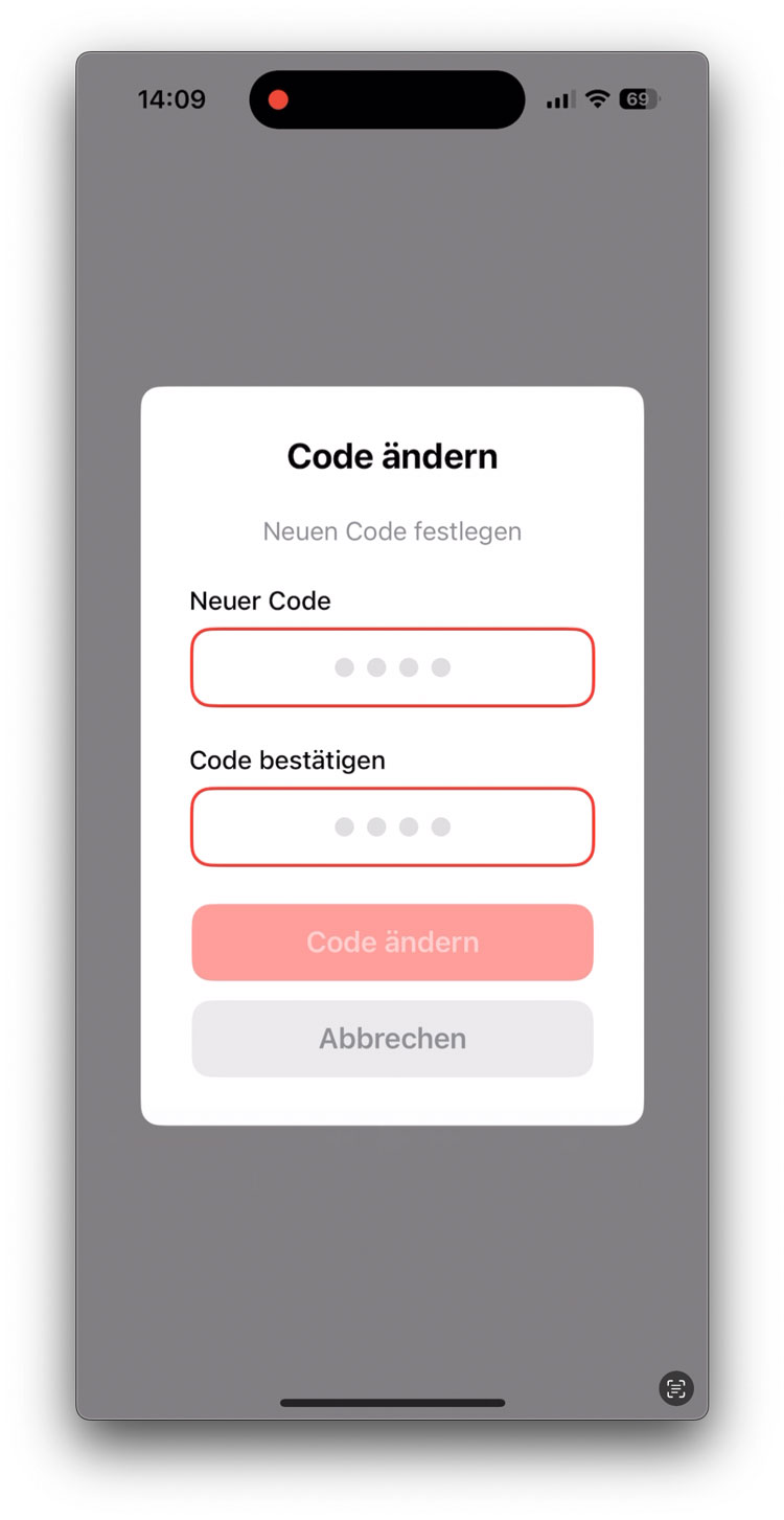 Neuen Code vergeben