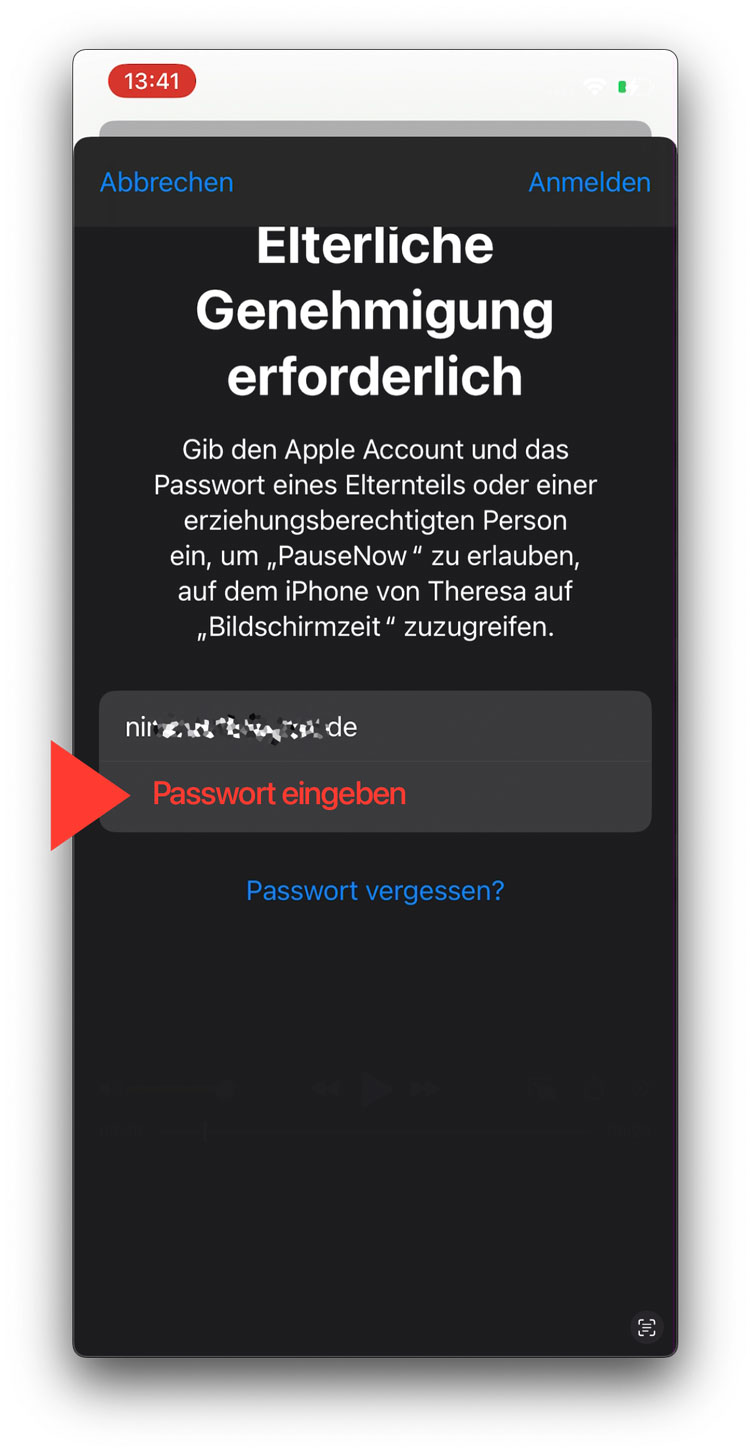Apple-ID eingeben